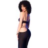 cr 4851 ensemble top et leggings noirs avec accessoires dorés m
