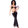 cr 4851 ensemble top et leggings noirs avec accessoires dorés l