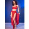 cr 4850 ensemble top et leggings rouge avec accessoires dorés s