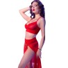 cr 4850 ensemble top et leggings rouge avec accessoires dorés xl