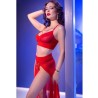 cr 4850 ensemble top et leggings rouge avec accessoires dorés xl