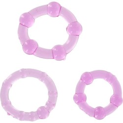 ensemble de trois anneaux pénis lilas