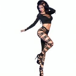 cr 3654 top & leggins noir s-m