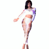 cr 3654 top & leggins blanc s-m