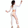 cr 3654 top & leggins blanc s-m