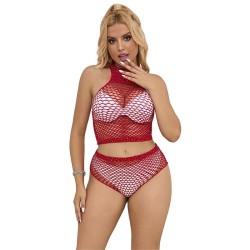 952402 ensemble resille avec losanges roses taille unique