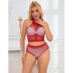 952402 ensemble resille avec losanges roses taille unique
