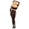 crop top et leggings découpés sans couture noir