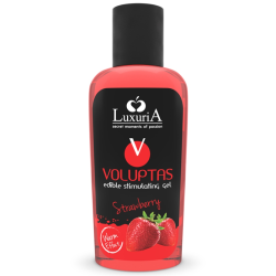 voluptas gel de massage comestible effet chauffant - fraise 100 ml