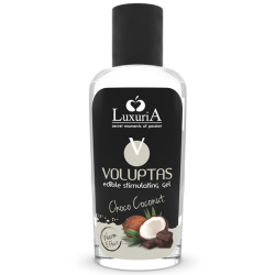 voluptas gel de massage comestible effet chauffant - noix de coco et crème 100 ml