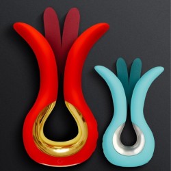gvibe maxi vibrateur à deux embouts flexibles corail