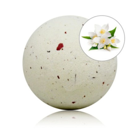 bombe de bain parfumée au jasmin et aux pétales de rose