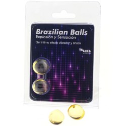 2 balles brésiliennes vibrant & effet de choc gel excitant