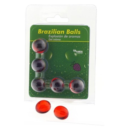 5 boules brésiliennes gel intime fraise