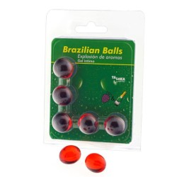 5 boules brésiliennes gel intime fraises & champagne