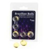 5 balles brésiliennes vibrant & effet de choc gel excitant