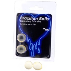 2 balles brésiliennes gel excitant effet froid & vibration