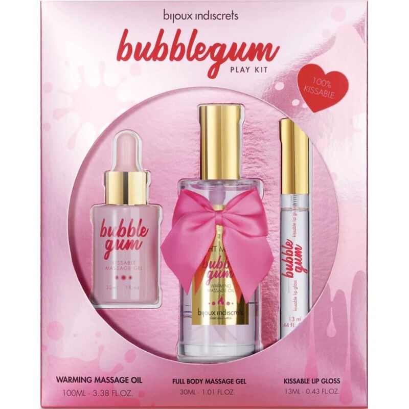 indiscrets kit de jeu bubblegum avec huile, gel et brillant lèvres