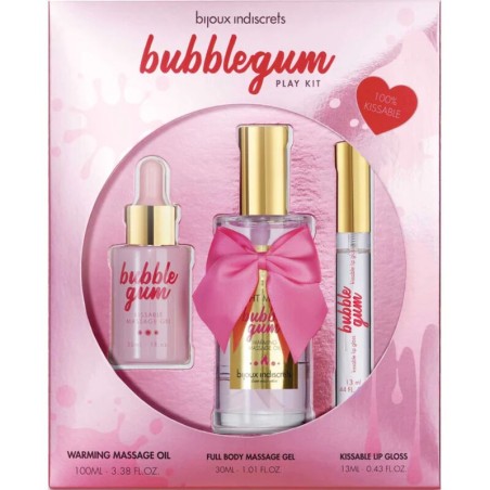 indiscrets kit de jeu bubblegum avec huile, gel et brillant lèvres