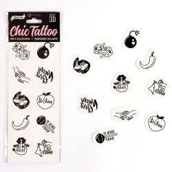 lot de 10 tatouages temporaires spicy collection