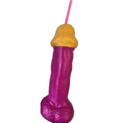 verre  pénis en plastique fuchsia