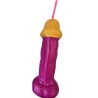 verre  pénis en plastique fuchsia