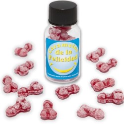 pot de 12 bonbons happy penis aux fraise-cerise