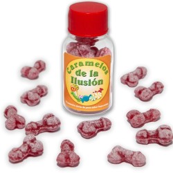 12 bonbons illusions en forme de pénis fraise-cerise