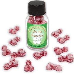 12 bonbons porte-bonheur en forme de pénis fraise-cerise