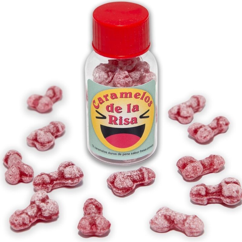 12 bonbons rire en forme de pénis fraise-cerise 12 bonbons rire en forme de pénis fraise-cerise