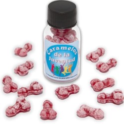 12 bonbons jeunesse forme pénis fraise-cerise