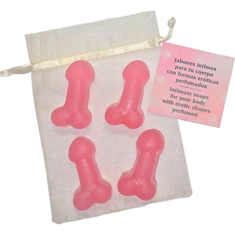 4 mini savons parfumés en forme de pénis rose 4 mini savons parfumés en forme de pénis rose