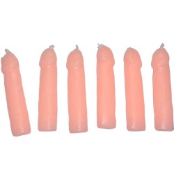 6 bougies en forme de pénis chair