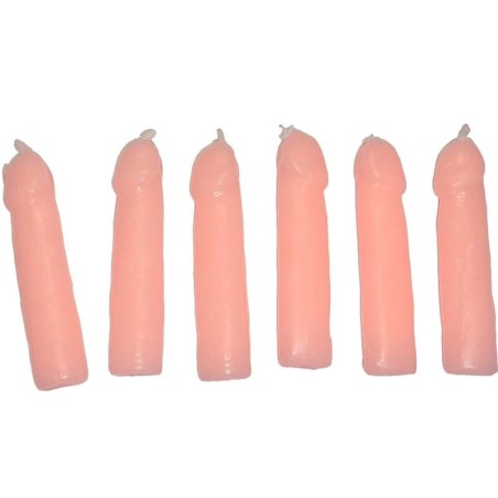 6 bougies en forme de pénis chair