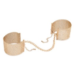 désir métallique menottes maille métal doré