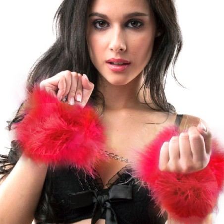 menottes marabou rouge