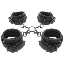 ensemble de menottes pour mains et chevilles avec doublure en noprène