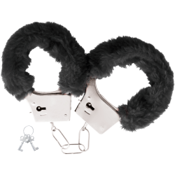menottes en métal doublées noires
