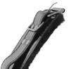 menottes ajustables en cuir noir avec cadenas