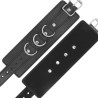 menottes de cheville ajustables en cuir noir