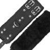 menottes ajustables en cuir noir avec doublure