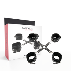 menottes en cuir pour pieds et mains noir