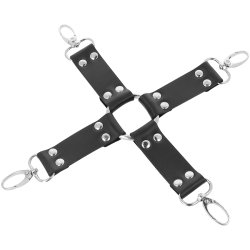 menottes en cuir pour pieds et mains noir