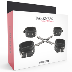 menottes en cuir pour pieds et mains noir
