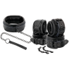menottes et collier en cuir noir