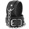 menottes en cuir texturé noir