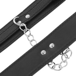 menottes en cuir texturé noir