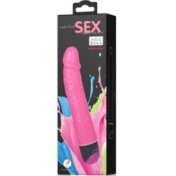 vibrateur réaliste sexe coloré rose 23 cm