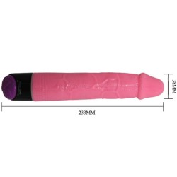 vibrateur réaliste sexe coloré rose 23 cm
