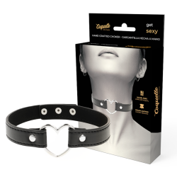 collier cuir vegan femme accessoire coeur